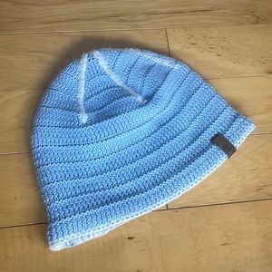 Timberland Mohair Blend Beanie – Light Blue & White